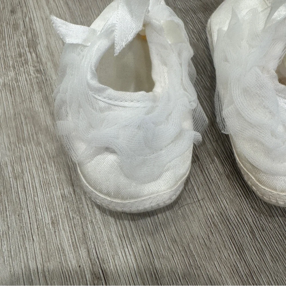 Vintage Gold Bug Baby Booties Infant White Blessing Baptism Wedding Formal